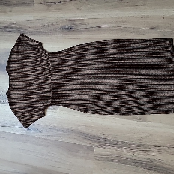 Sparkle Rib Knit Dress Black Bronze Small - Picture 11 of 11